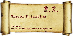 Mizsei Krisztina névjegykártya