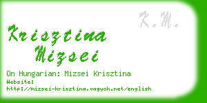 krisztina mizsei business card